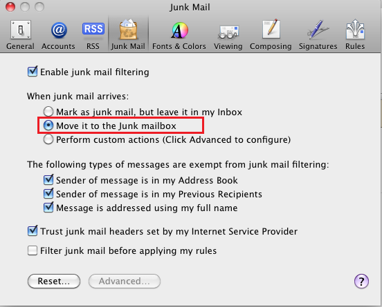 Imagem meramente ilustrativa. Efetue o procedimento em seu Apple Mail